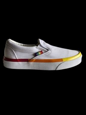 Vans Rainbow White LGBTQ Pride Classic Slip On Women’s 5.5 Mens 4 Shoes